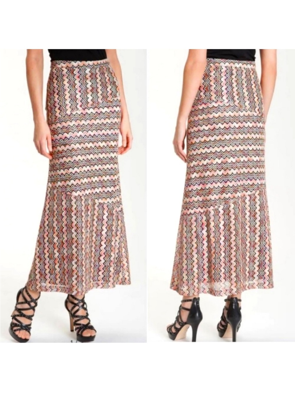 TRINA TURK Malia Chevron Maxi Skirt
